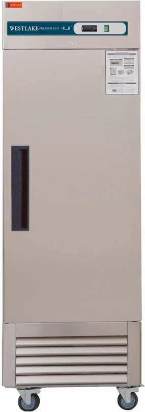 WESTLAKE Commercial Freezer 27"W Stainless Steel Reach-in Solid Single Door Upright Fan Cooling 23 Cu.ft Freezer for Restaurant, Bar, Shop, etc