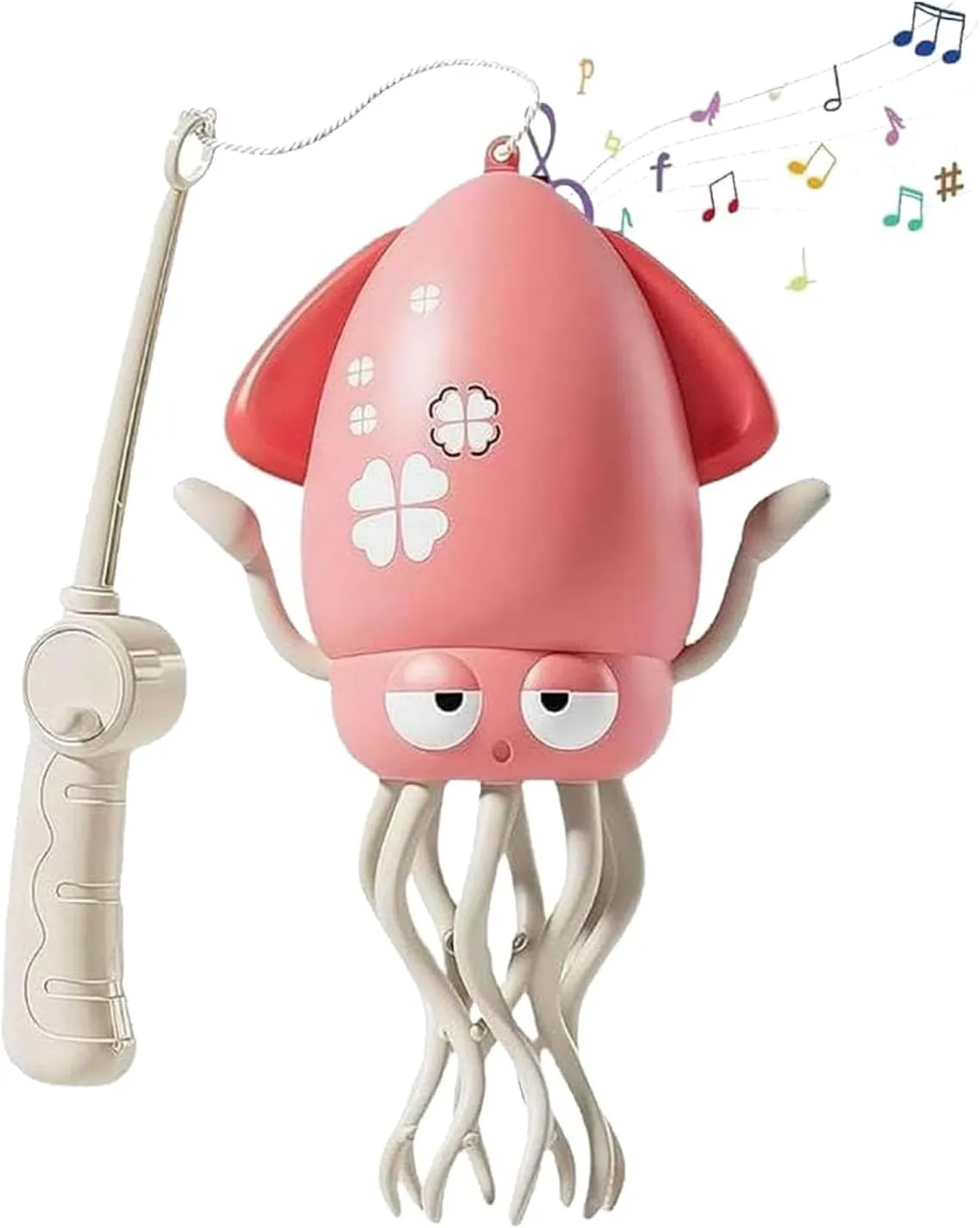 Wiggly Wonder Octopus, Crawling Dancing Automatic Obstacle Sensor Toys, Electric Magic Dancing Octopus Toy, Smart-Tentacle Self-Navigating Robotic Pet Toys for Indoor Cat Dog(B Fishing Rod)