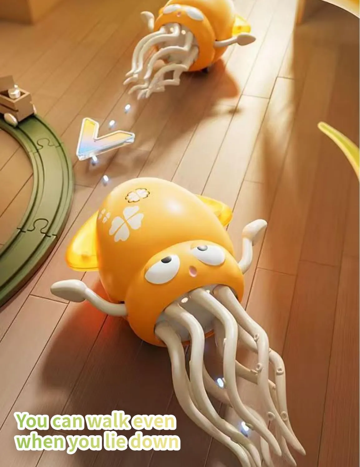 Wiggly Wonder Octopus, Smart Tentacle Explorer with Obstacle Avoidance, Lights & Music, Playful Octopus Toy, Rechargeable Dancing Octopus Toy for Kids & Pets (Mix-3 PCS)