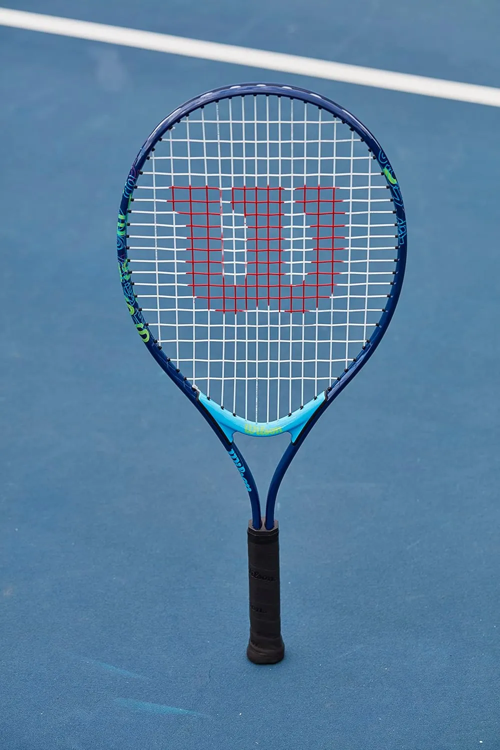 Wilson US Open Jr Tennis Racket, for Kids, Aluminium, Blue/Green, 21