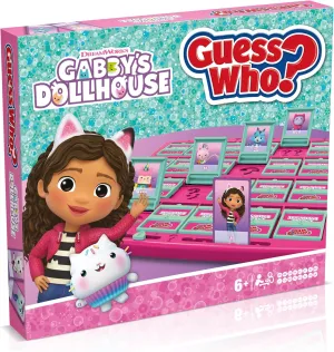Winning Moves Gabby's Dollhouse Guess Who Meet all your favorite characters from Gabby's Dollhouse, from Kitty Fairy to Cakey the Cat, as you play Ages 6 and up, Pink