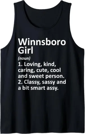 WINNSBORO GIRL SC SOUTH CAROLINA Funny City Home Roots Gift Tank Top