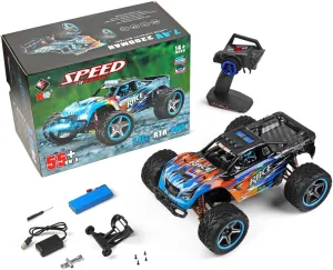 WLtoys 104019 1:10 2.4G RC Car 55KM/H Off-Road Racing 3650 Brushless Motor Metal Chassis Electric High-Speed Drift Car for Toys (104019 2 * 2200)