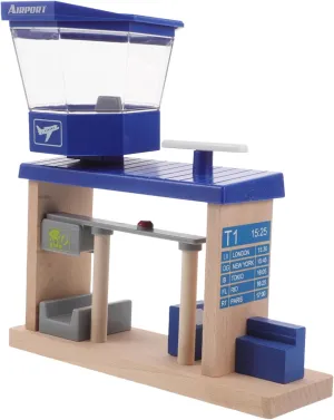 Wooden Airport Track Station Accessory Toy Interactive Role Girl Enhances Imagination Logical Thinking Safe Wooden Construction Engaging Learning Experience