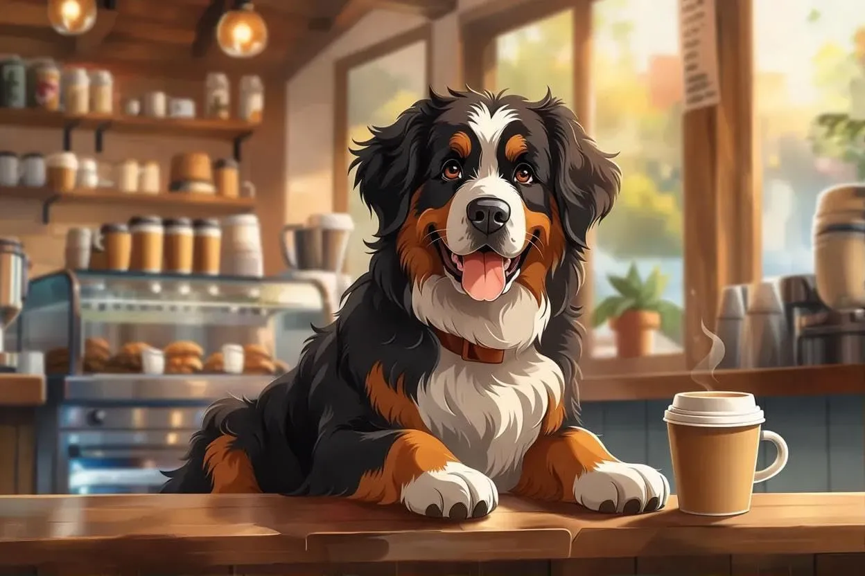 Wooden Jigsaw Puzzle 500 Piece Bernese Mountain Dog Coffee Anime Wooden Jigsaw Puzzles Challenging Educational Interactive Toys for Family Creative Gift Thick Sturdy Hard Challenging Difficult