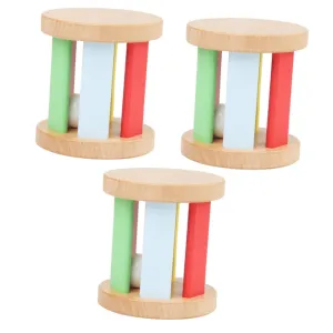 Wooden Rattle Roller for Boy Girl Sensory Instrument with Bright Colors Enhance Visual and Auditory Skills Safe for Newborns Early Education Plaything