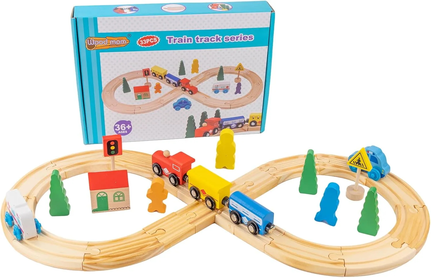 Wooden Train Tracks Toy for 3  Years Old Boys and Girls MZGD-01