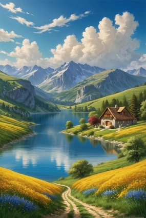 Wooden Jigsaw Puzzles for Adults 1000 Piece Landscape Waterway Challenging Family Leisure Toys Impossible Hard Difficult Kids Game Artistic Accessories DIY Puzzles for School Supplies