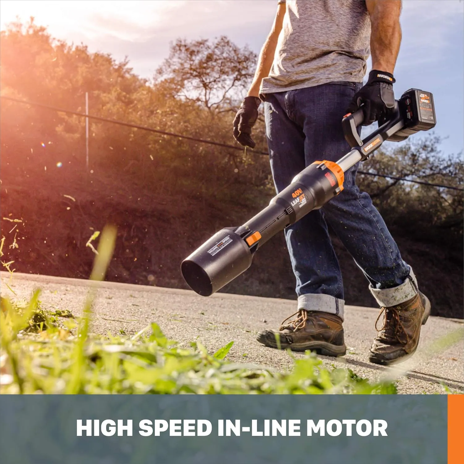 WORX 40V 165MPH 620CFM Cordless Leaf Blower, PowerShare, Brushless Motor, Lightweight - Tool Only