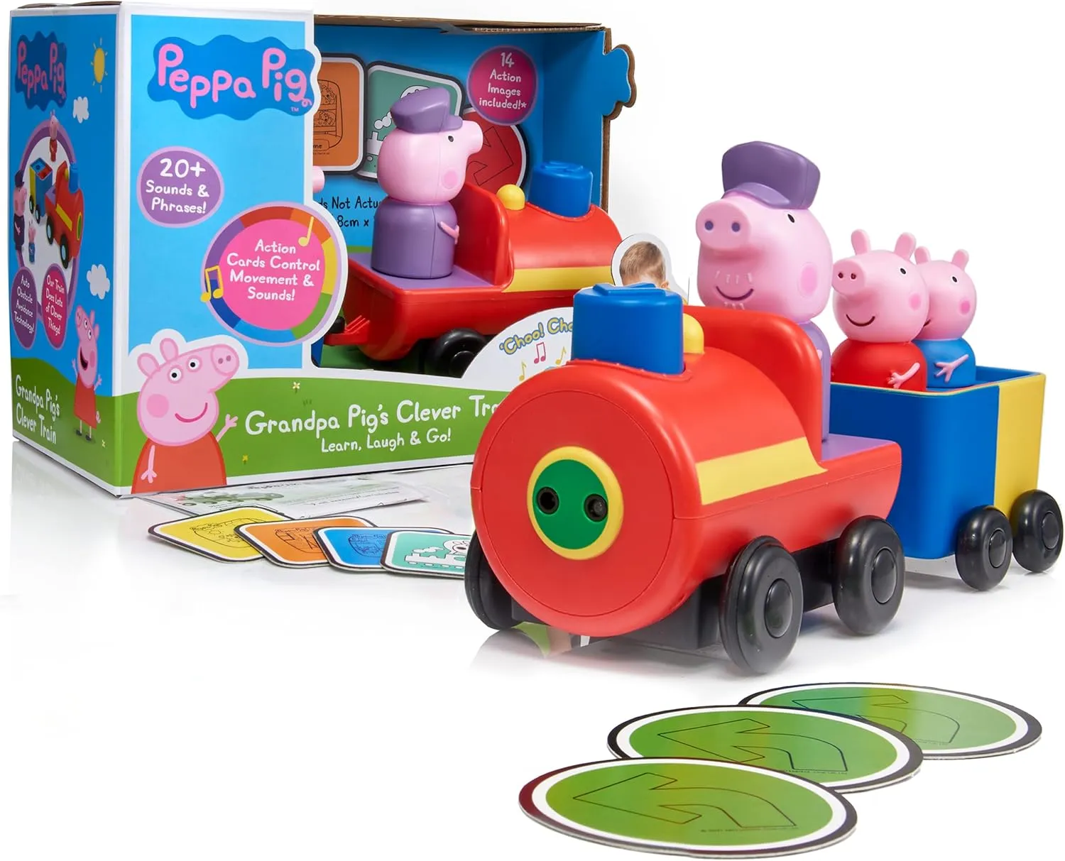 Wow! PODS Peppa Pig Toys Grandpa Pigs Clever Train | Interactive Pre-School Toy Vehicle with Movement and Sounds | Official Peppa Pig Merchandise Ideal for Toddlers, Children, Boys and Girls Age 2 