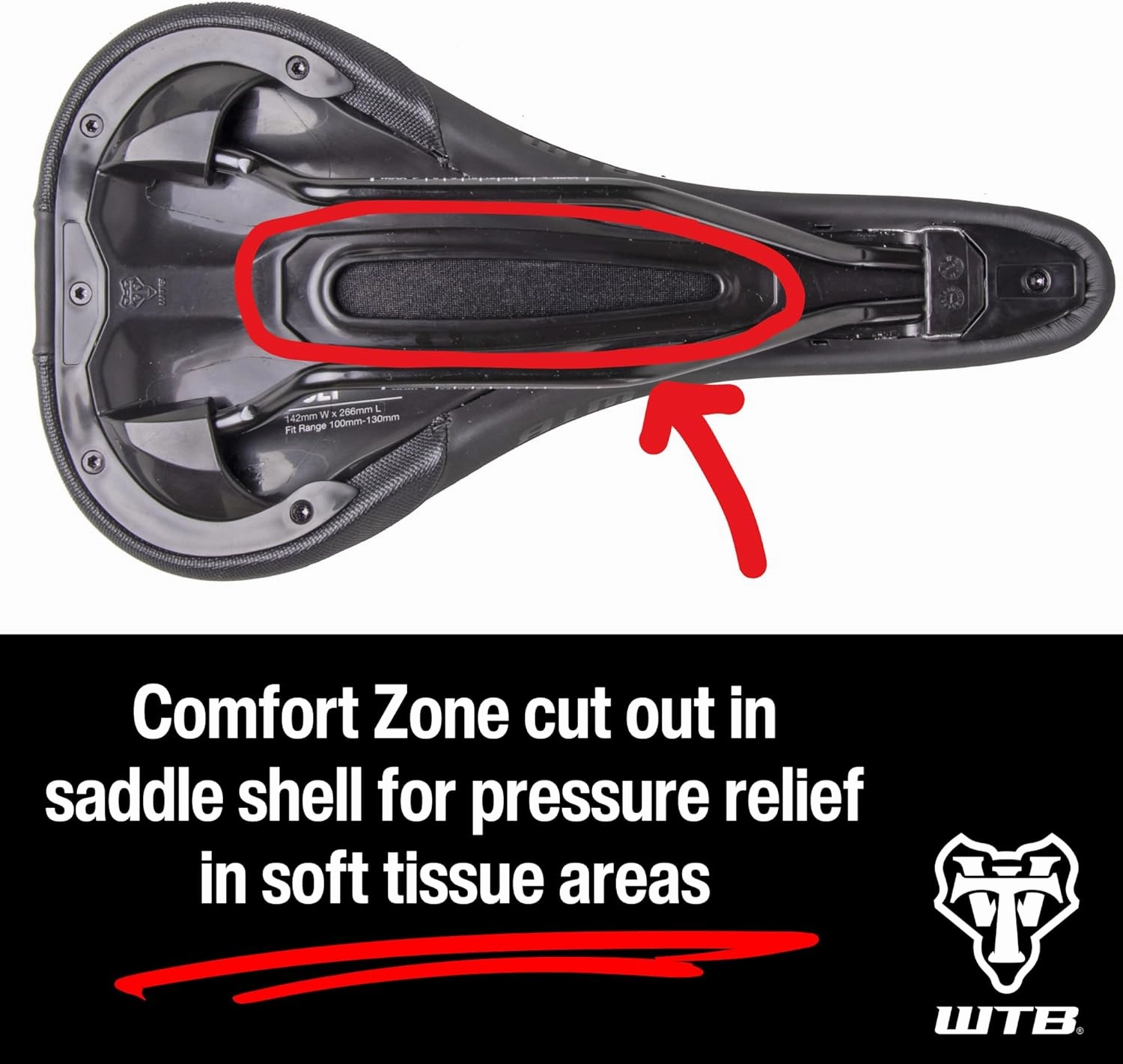 WTB Volt Bike Saddle - Comfortable Medium Thickness Padding, Contoured Shape with a Flex-Tuned Shell - Lightweight MTB Saddle for Optimal Support & Performance