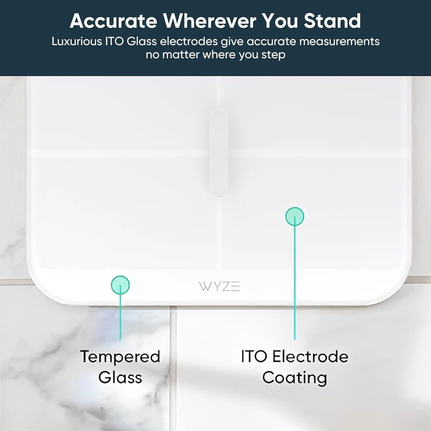Wyze Smart Scale X - FSA/HSA Eligible - Digital Bathroom Scale for Body Weight, BMI, Body Fat, Muscle Mass, Heart Rate Monitor | ITO Glass & LED Backlight | Batteries Included, 400 lbs (White)