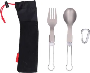 XPSSJMU Camping Cutlery Set, Stainless Steel Portable Travel Utensils with Storage Bag, Foldable Spoon Fork, Reusable, for Camping, Hiking, Traveling