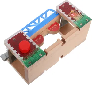 YARNOW Wooden Railway Lifting Bridge for Interactive Track Accessory to Enhance Imagination and Creativity Compatible with Any Wooden Train