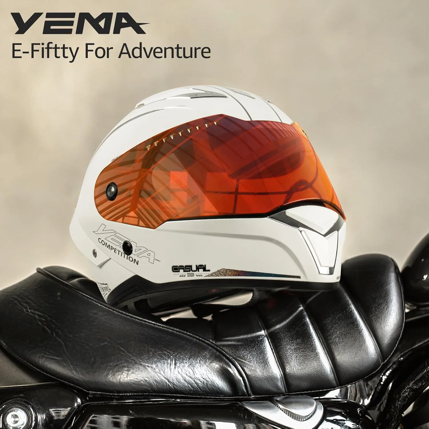 YEMA DOT Approved Full Face Motorcycle Helmet for Adults, Unisex Moped & Street Bike Helmet with Adjustable Air Vents - Lightweight, Comfortable Fit for Scooter, Cruiser YM-850