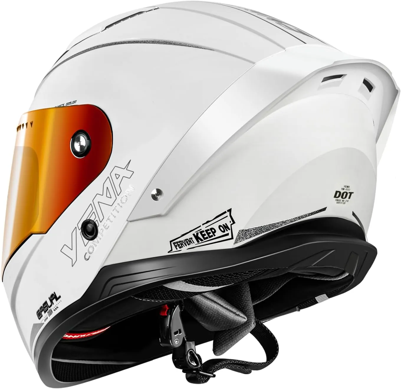 YEMA DOT Approved Full Face Motorcycle Helmet for Adults, Unisex Moped & Street Bike Helmet with Adjustable Air Vents - Lightweight, Comfortable Fit for Scooter, Cruiser YM-850