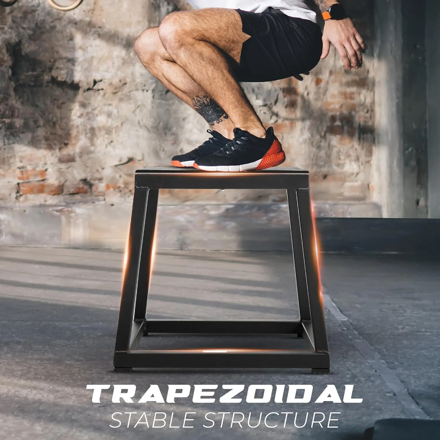 Yes4All Metal Plyometric Box with 550lbs Capacity, Pre-Assembled, Plyo Jump Platform, Step Up Box for Workout Home Gym