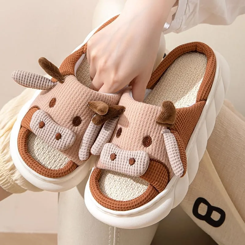 Yoroka Cartoon slippers Cute Animal Shape Slippers,Thick Sole Soft Indoor Outdoor Slippers for Women
