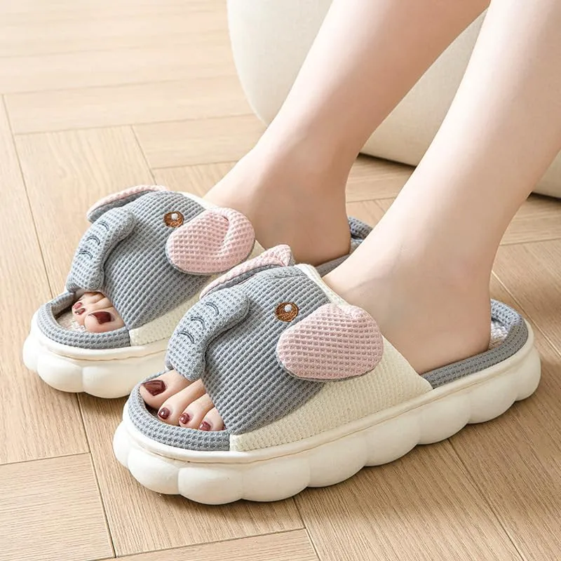Yoroka Cartoon slippers Cute Animal Shape Slippers,Thick Sole Soft Indoor Outdoor Slippers for Women