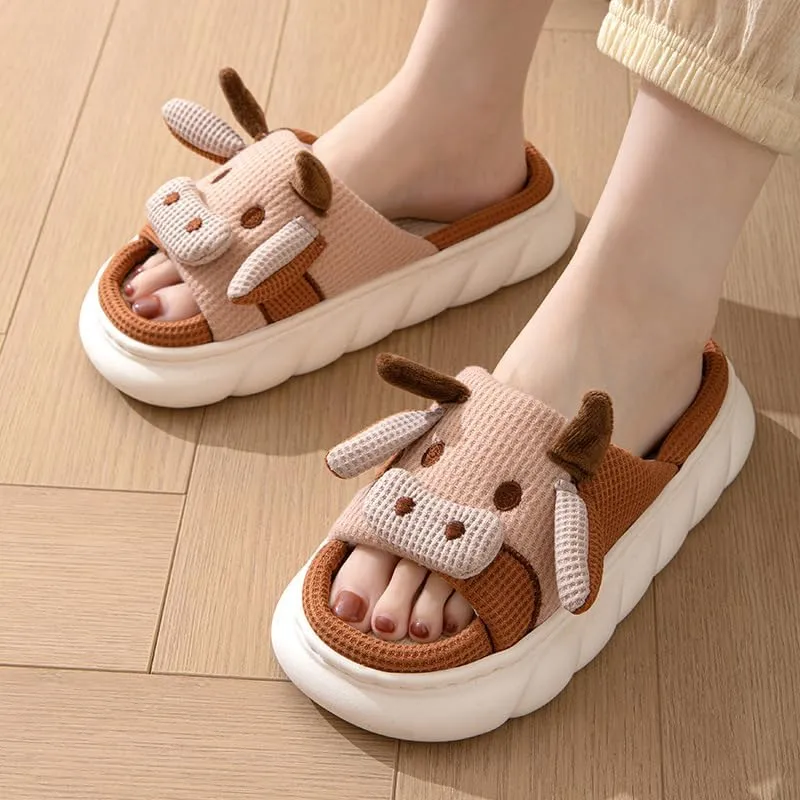 Yoroka Cartoon slippers Cute Animal Shape Slippers,Thick Sole Soft Indoor Outdoor Slippers for Women