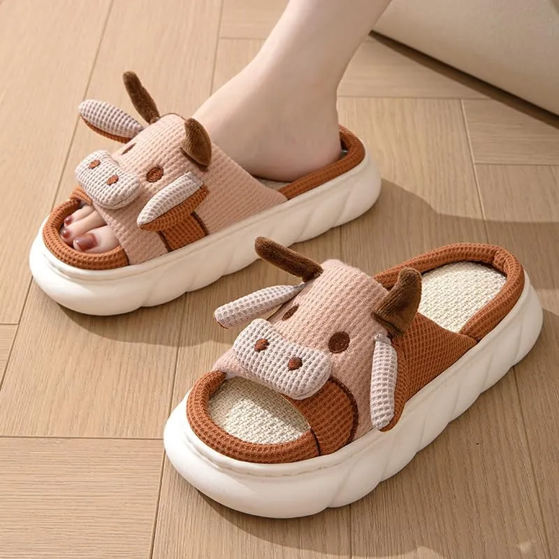 Yoroka Cartoon slippers Cute Animal Shape Slippers,Thick Sole Soft Indoor Outdoor Slippers for Women