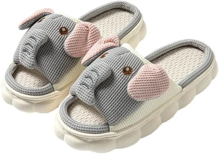 Yoroka Cartoon slippers Cute Animal Shape Slippers,Thick Sole Soft Indoor Outdoor Slippers for Women