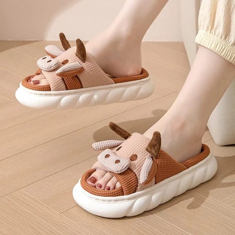 Yoroka Cartoon slippers Cute Animal Shape Slippers,Thick Sole Soft Indoor Outdoor Slippers for Women