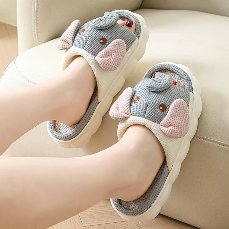Yoroka Cartoon slippers Cute Animal Shape Slippers,Thick Sole Soft Indoor Outdoor Slippers for Women