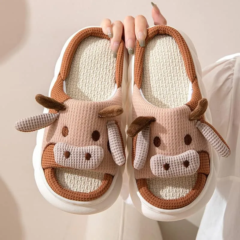 Yoroka Cartoon slippers Cute Animal Shape Slippers,Thick Sole Soft Indoor Outdoor Slippers for Women