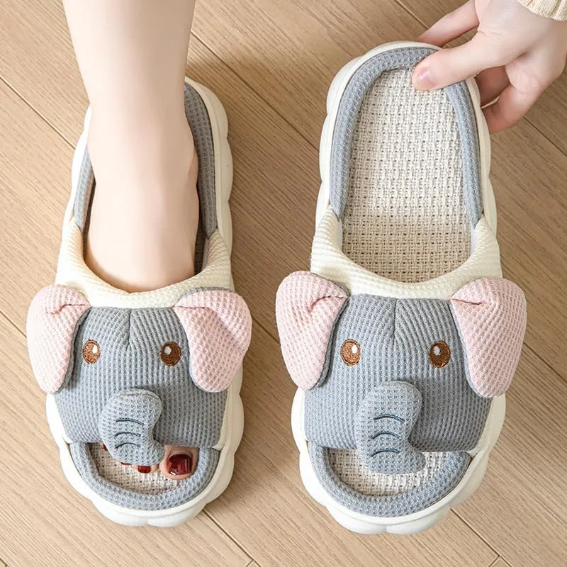 Yoroka Cartoon slippers Cute Animal Shape Slippers,Thick Sole Soft Indoor Outdoor Slippers for Women
