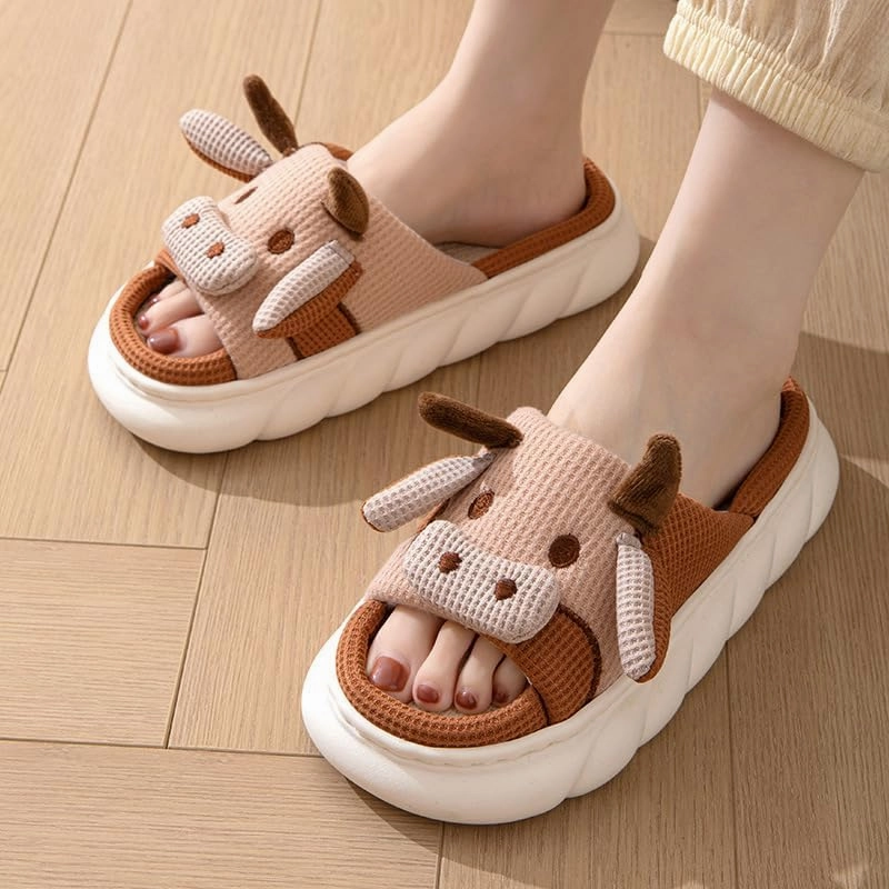 Yoroka Cartoon slippers Cute Animal Shape Slippers,Thick Sole Soft Indoor Outdoor Slippers for Women