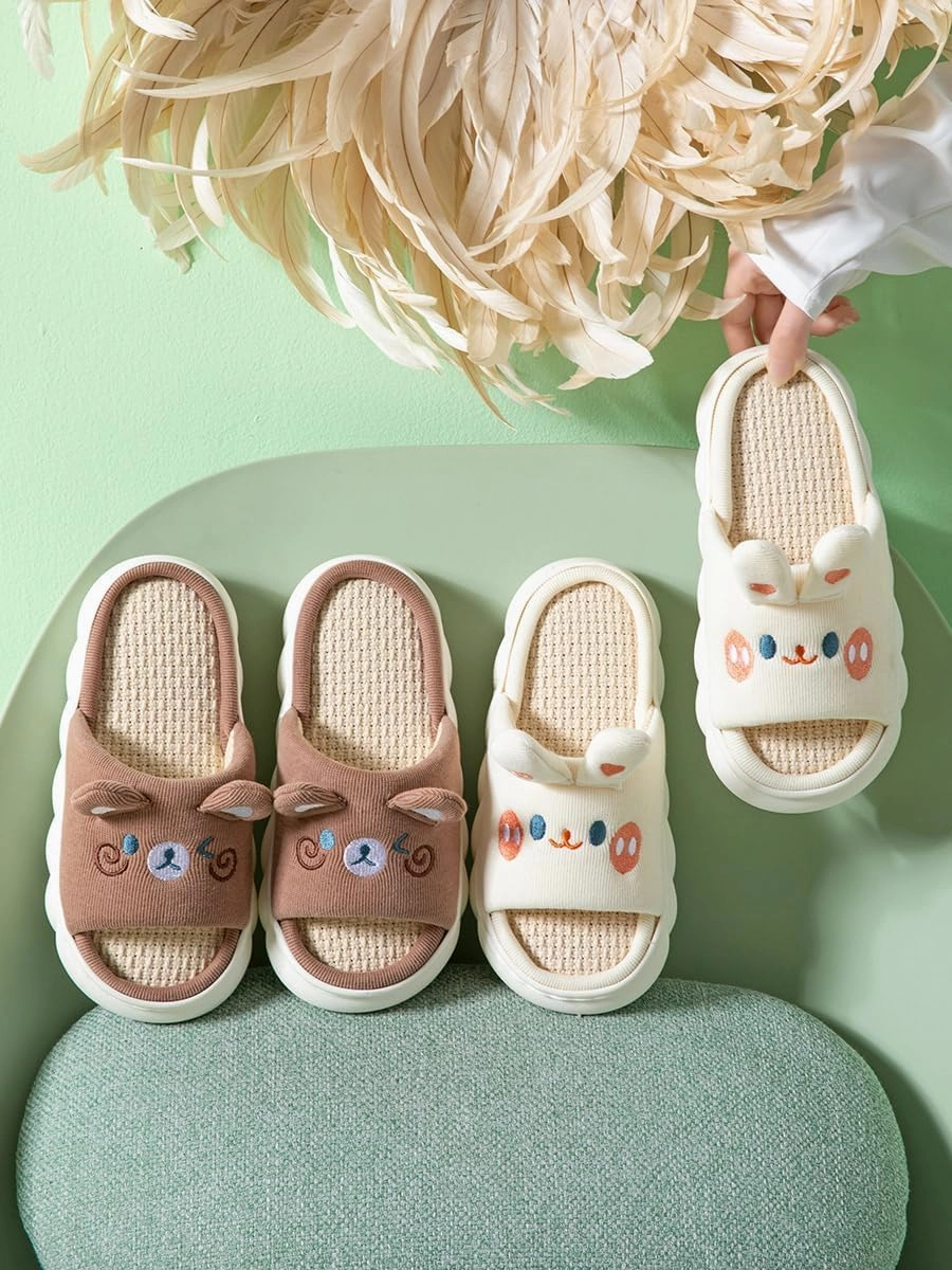 Yoroka Cartoon slippers Cute Animal Shape Slippers,Thick Sole Soft Indoor Outdoor Slippers for Women