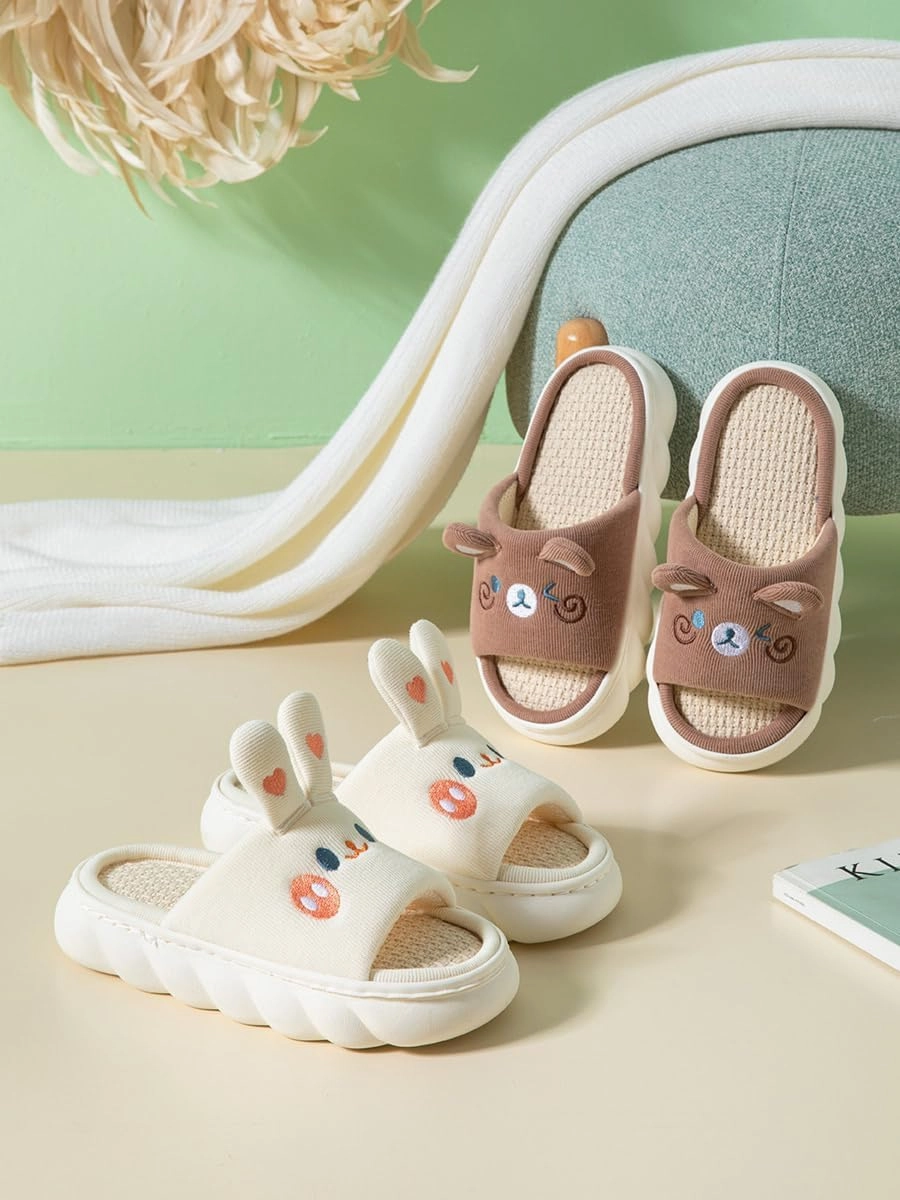 Yoroka Cartoon slippers Cute Animal Shape Slippers,Thick Sole Soft Indoor Outdoor Slippers for Women