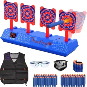 YOTOY Electronic Spider Shooting Targets Set - Auto-Reset Scoring, Toys for Ages 5-7 4-6 6-8 Kids, Outdoor Outside & Indoor Game, Gifts for 3 4 5 6 7 8 10 Year Old Boys Birthday Xmas