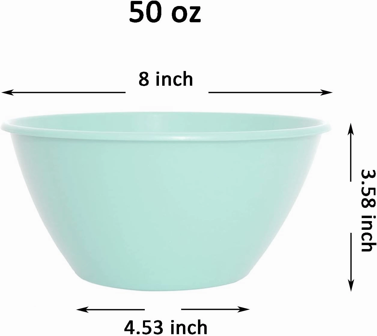 Youngever 50 Ounce Plastic Bowls, Large Cereal Bowls, Large Soup Bowls, Set of 9 (9 Coastal Colors)