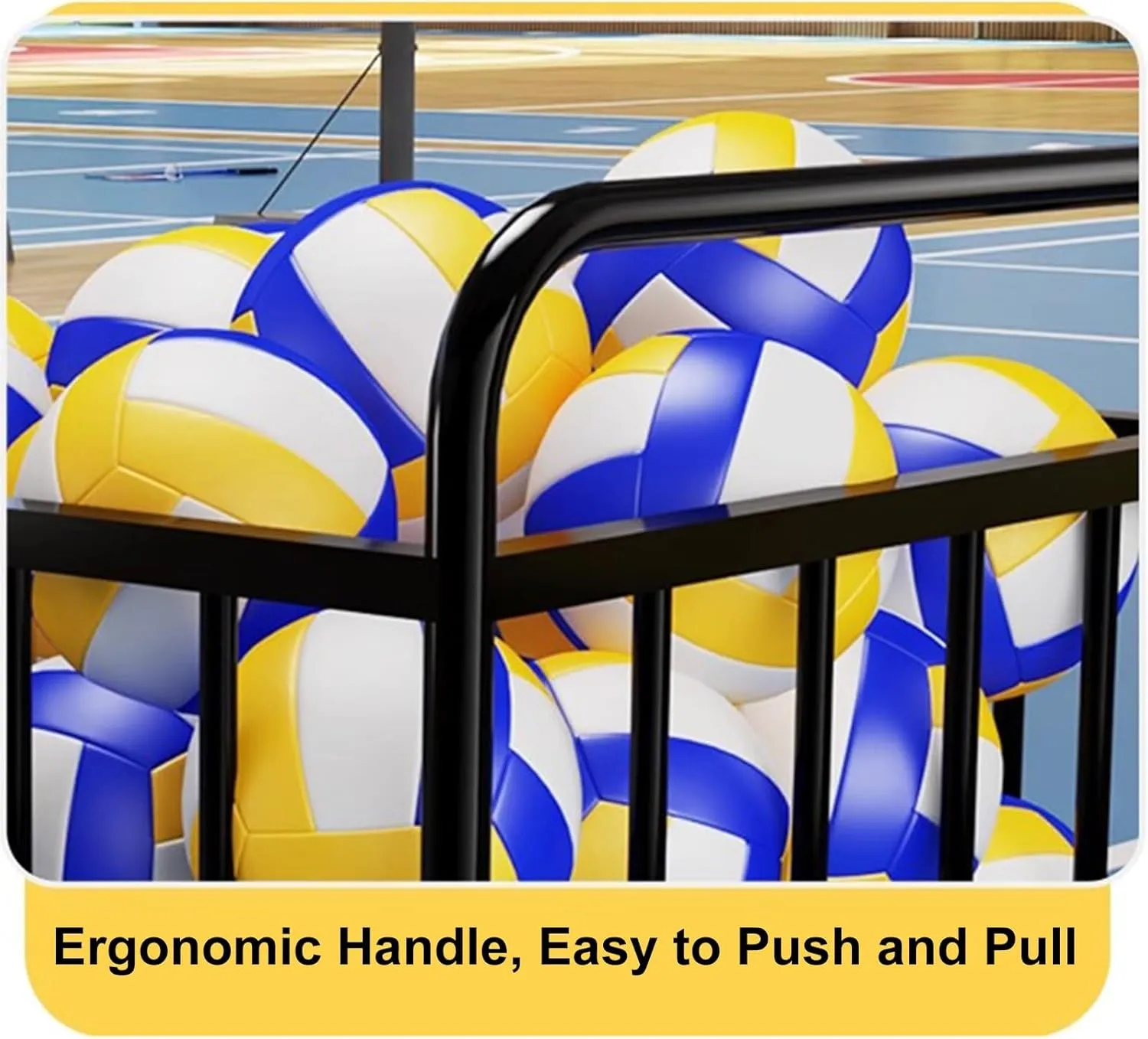 ZAQYCM Black Playground Equipment Ball Storage, Metal Lockable Basketball Storage Carts with Wheels, Lockable Lid and Handle, Sturdy Ball Locker for Home Garage Gym School