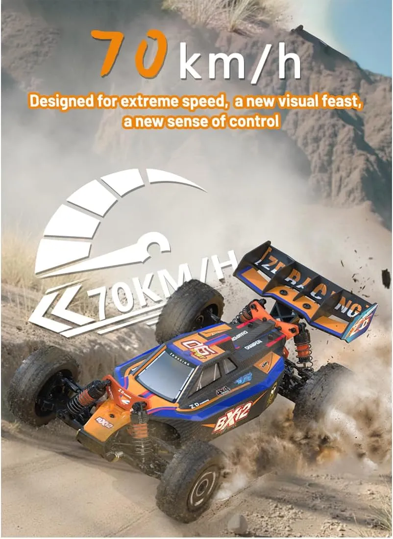 ZD Racing BX-12 1/12 Scale Brushless RC Off-Road Car - 70km/h High Speed 4WD, All-Terrain Racing Buggy, Outdoor Crawling RC Vehicle for Adults, Gift for Enthusiasts (Orange)