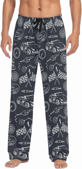 ZZKKO Pajamas Pants for Men Horses Animals Men's Pajama Bottoms 100% Cotton PJ Pants for Mens S-XXL