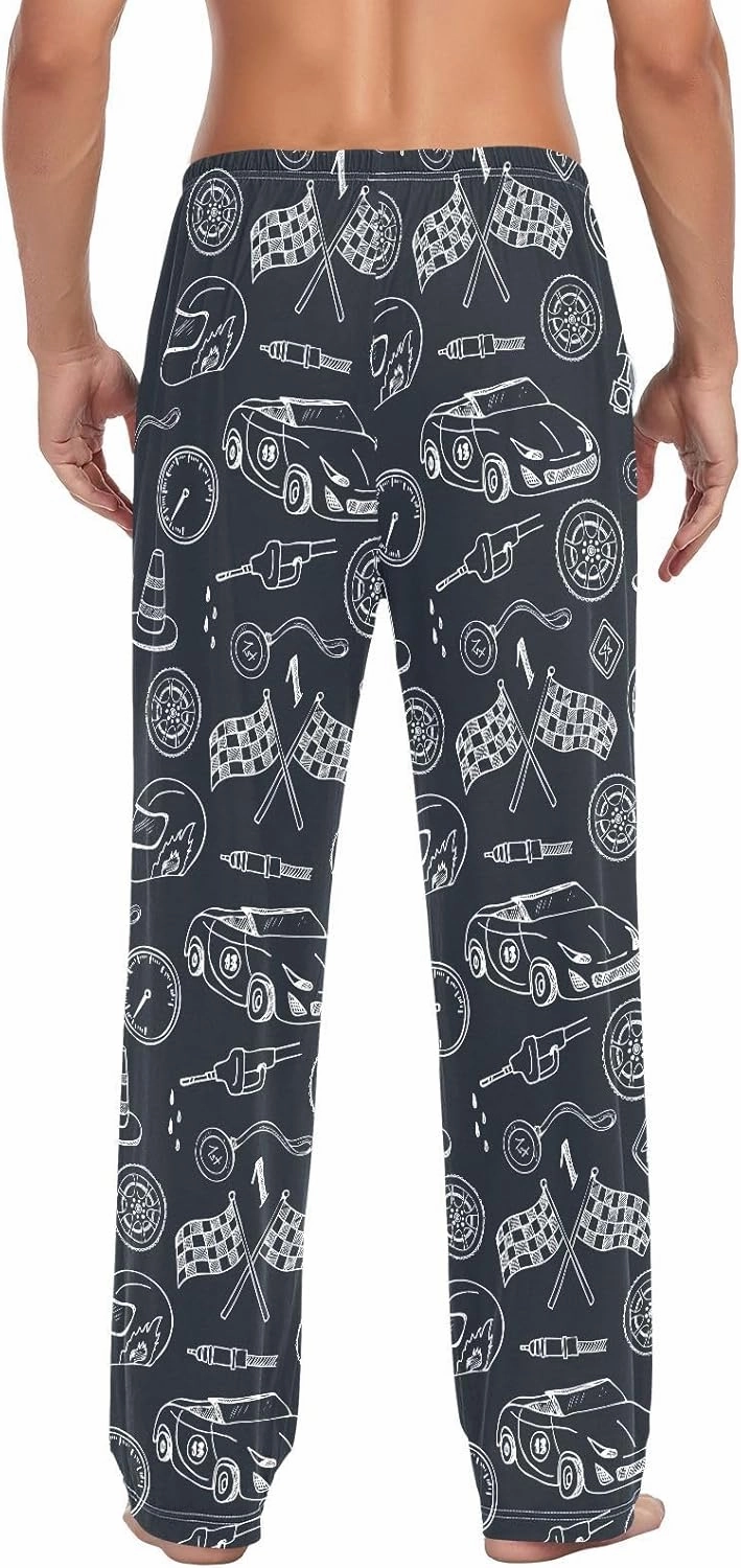 ZZKKO Pajamas Pants for Men Horses Animals Men's Pajama Bottoms 100% Cotton PJ Pants for Mens S-XXL